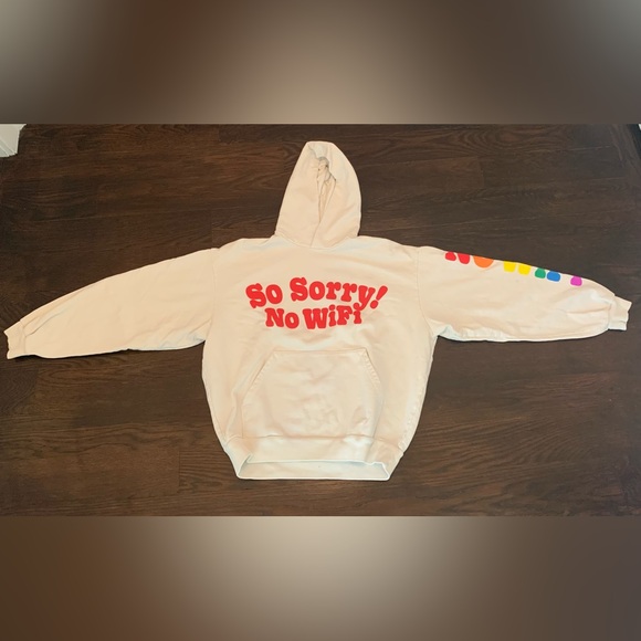 Madhappy Tops - Mad Happy White Hoodie w/Red in front & multicolored on Sleeve. Small
